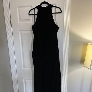 DVF Jemmie Jumpsuit Halter Black Velvet